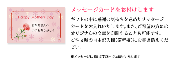 メッセージカードをお付けします