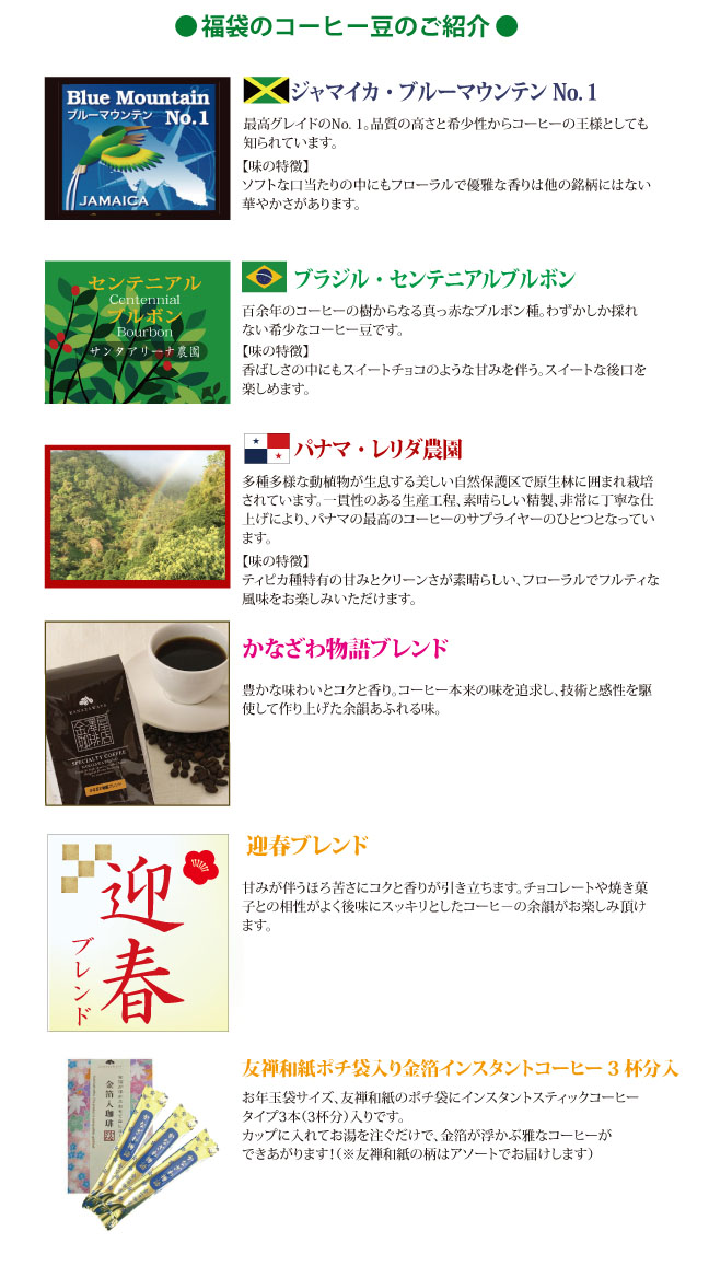 福袋ブレンド類の説明