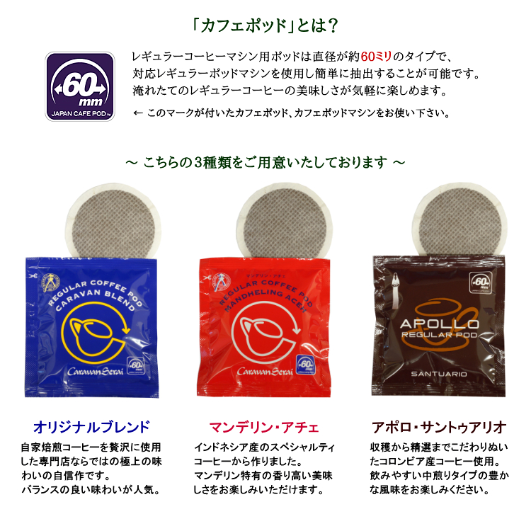 60mmレギュラーカフェポッド